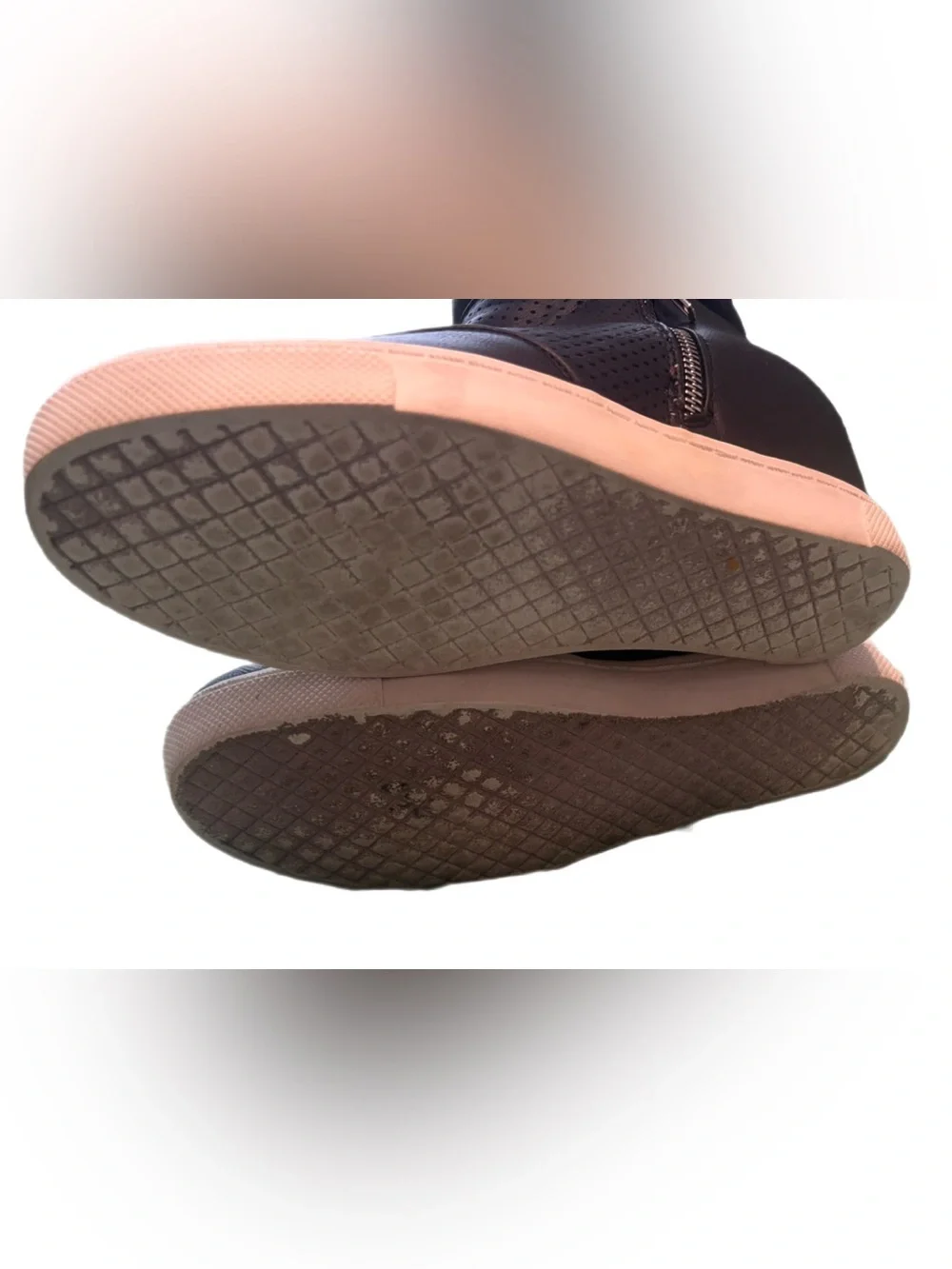 Steve Madden Linqsp Black Perforated Wedge Sneakers - Size 7.5 US